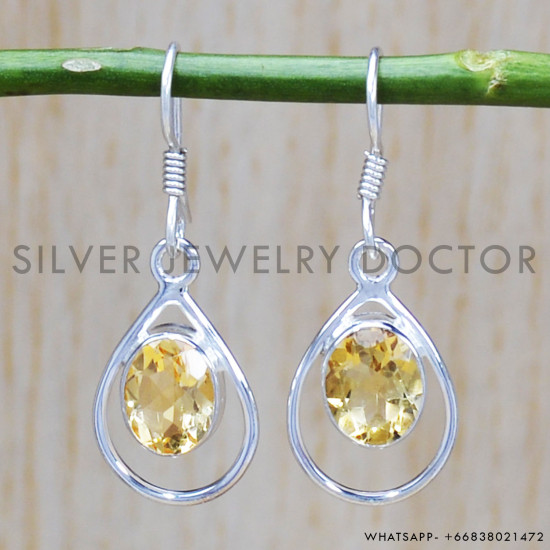 Citrine 925 Sterling Silver Earrings (SJWE-431) Citrine 925 Sterling Silver Earrings (SJWE-431)