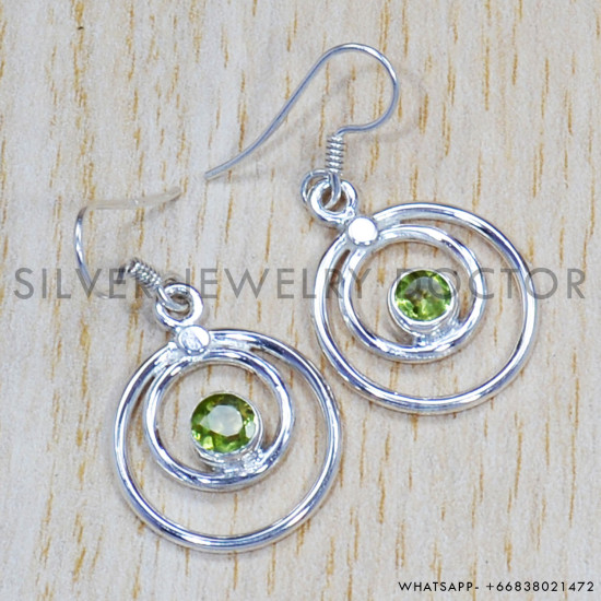 Peridot 925 Sterling Silver Earrings (SJWE-432) Peridot 925 Sterling Silver Earrings (SJWE-432)