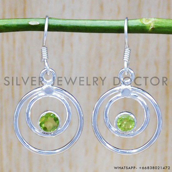 Peridot 925 Sterling Silver Earrings (SJWE-432) Peridot 925 Sterling Silver Earrings (SJWE-432)