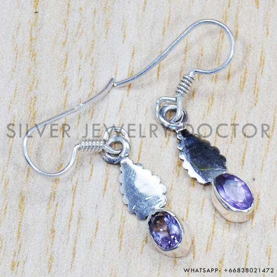 Amethyst 925 Sterling Silver Earrings (SJWE-433) Amethyst 925 Sterling Silver Earrings (SJWE-433)