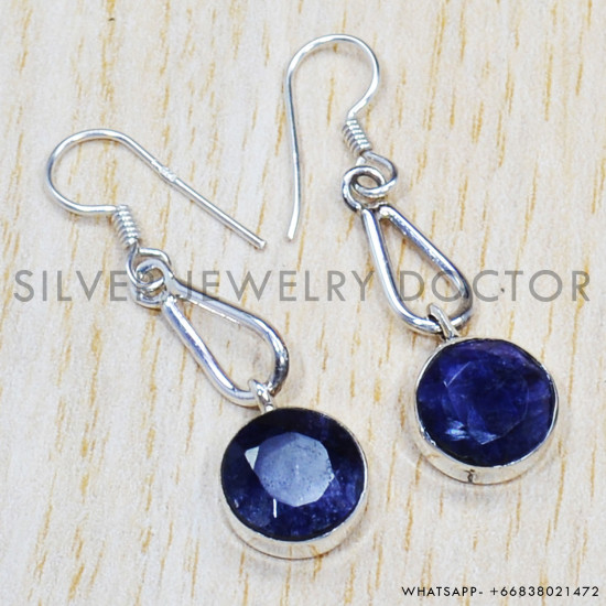 Sapphire 925 Sterling Silver Earrings (SJWE-444) Sapphire 925 Sterling Silver Earrings (SJWE-444)