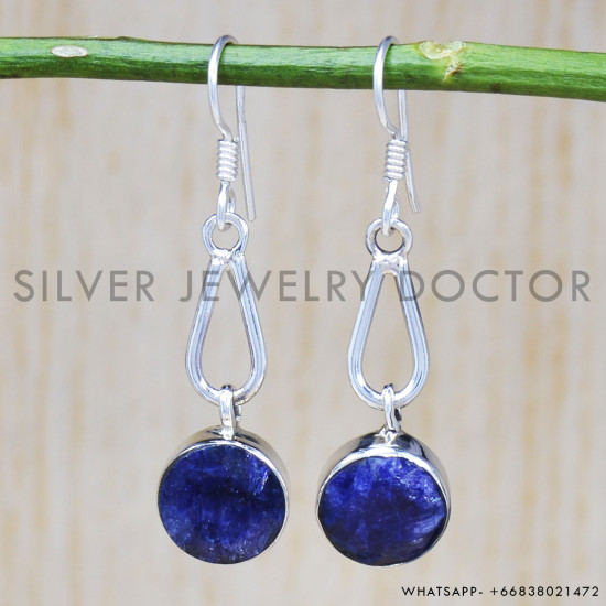 Sapphire 925 Sterling Silver Earrings (SJWE-444) Sapphire 925 Sterling Silver Earrings (SJWE-444)