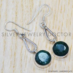 Emerald 925 Sterling Silver Earrings (SJWE-445)