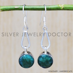 Emerald 925 Sterling Silver Earrings (SJWE-445)