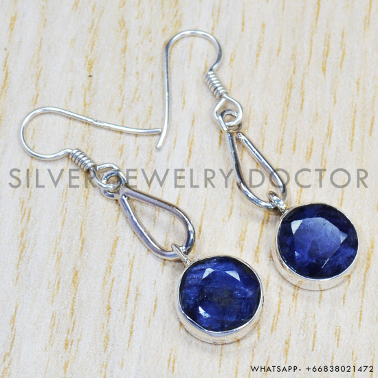 Sapphire 925 Sterling Silver Earrings (SJWE-446) Sapphire 925 Sterling Silver Earrings (SJWE-446)