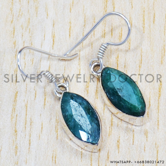 Emerald 925 Sterling Silver Earrings (SJWE-454) Emerald 925 Sterling Silver Earrings (SJWE-454)