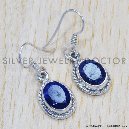 Sapphire 925 Sterling Silver Earrings (SJWE-455) Sapphire 925 Sterling Silver Earrings (SJWE-455)