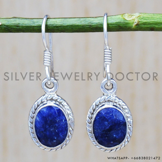Sapphire 925 Sterling Silver Earrings (SJWE-455) Sapphire 925 Sterling Silver Earrings (SJWE-455)