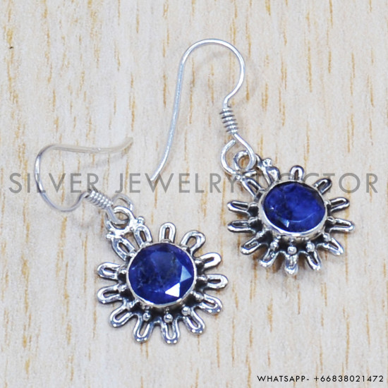 Sapphire 925 Sterling Silver Earrings (SJWE-457) Sapphire 925 Sterling Silver Earrings (SJWE-457)