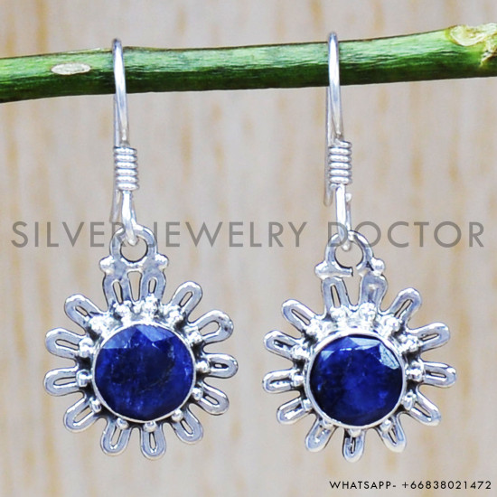 Sapphire 925 Sterling Silver Earrings (SJWE-457) Sapphire 925 Sterling Silver Earrings (SJWE-457)
