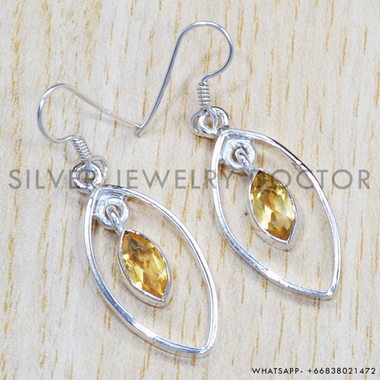 Citrine 925 Sterling Silver Earrings (SJWE-462) Citrine 925 Sterling Silver Earrings (SJWE-462)