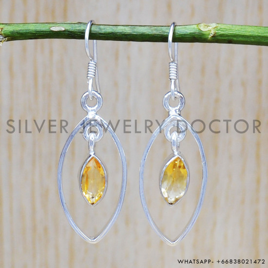 Citrine 925 Sterling Silver Earrings (SJWE-462) Citrine 925 Sterling Silver Earrings (SJWE-462)