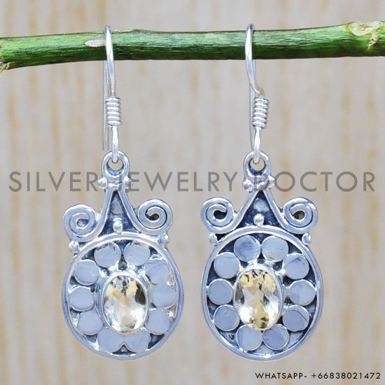 Citrine 925 Sterling Silver Earrings (SJWE-463) Citrine 925 Sterling Silver Earrings (SJWE-463)