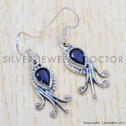 Iolite 925 Sterling Silver Earrings (SJWE-464)