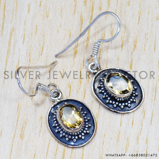 Citrine 925 Sterling Silver Earrings (SJWE-465) Citrine 925 Sterling Silver Earrings (SJWE-465)