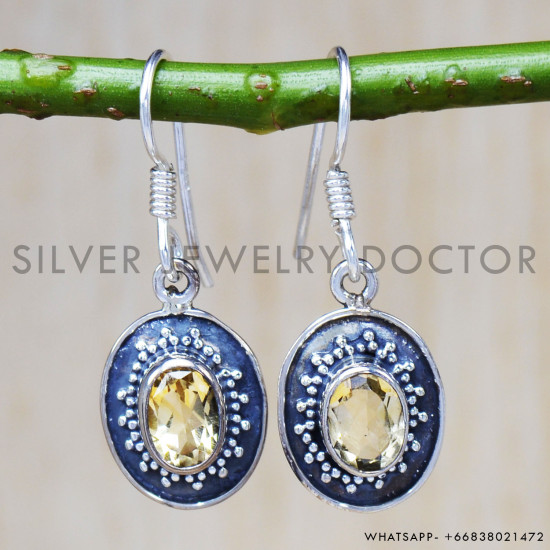Citrine 925 Sterling Silver Earrings (SJWE-465) Citrine 925 Sterling Silver Earrings (SJWE-465)