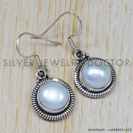 Pearl 925 Sterling Silver Earrings (SJWE-47) Pearl 925 Sterling Silver Earrings (SJWE-47)