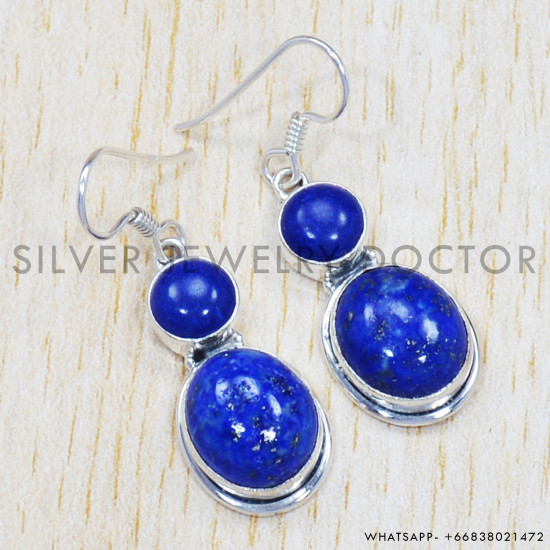 Lapis Lazuli 925 Sterling Silver Earrings (SJWE-471) Lapis Lazuli 925 Sterling Silver Earrings (SJWE-471)