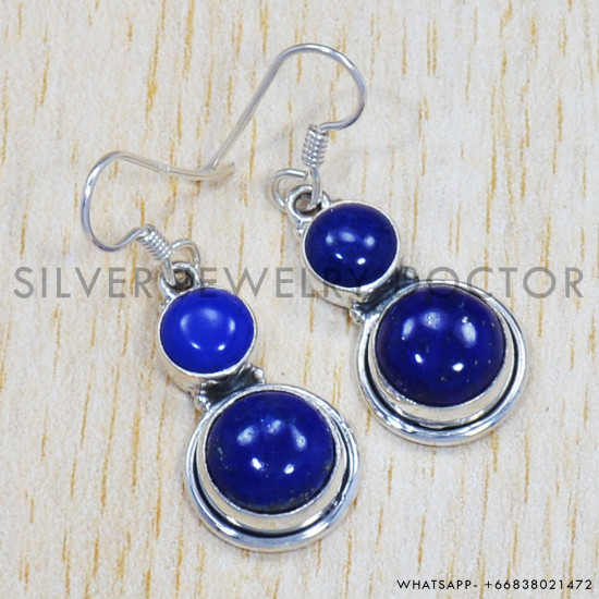 Lapis Lazuli 925 Sterling Silver Earrings (SJWE-472) Lapis Lazuli 925 Sterling Silver Earrings (SJWE-472)
