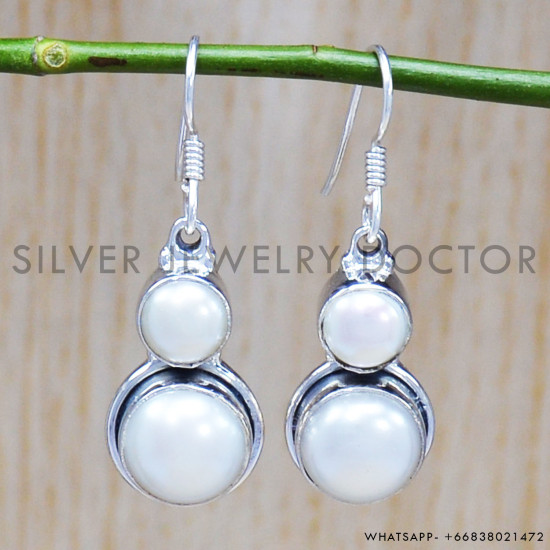 Pearl 925 Sterling Silver Earrings (SJWE-473) Pearl 925 Sterling Silver Earrings (SJWE-473)