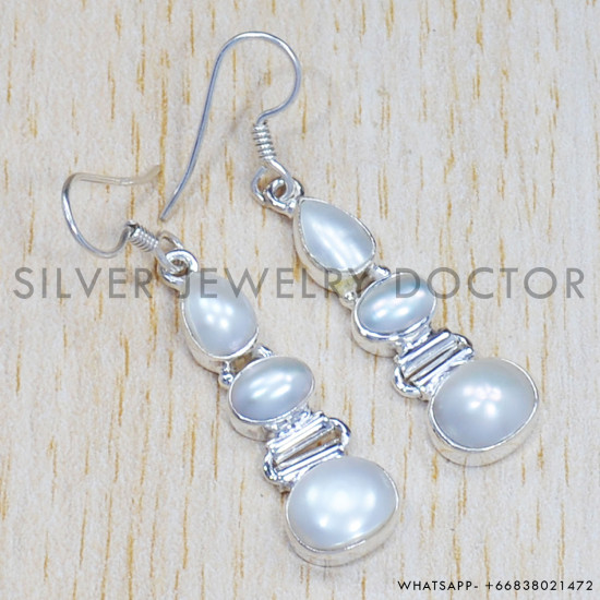 Pearl 925 Sterling Silver Earrings (SJWE-481) Pearl 925 Sterling Silver Earrings (SJWE-481)
