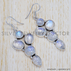 Rainbow Moonstone 925 Sterling Silver Earrings (SJWE-483) Rainbow Moonstone 925 Sterling Silver Earrings (SJWE-483)