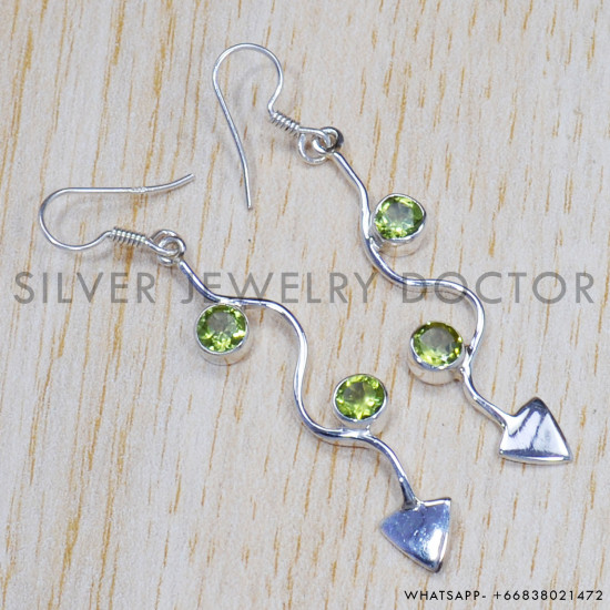 Peridot 925 Sterling Silver Earrings (SJWE-489) Peridot 925 Sterling Silver Earrings (SJWE-489)
