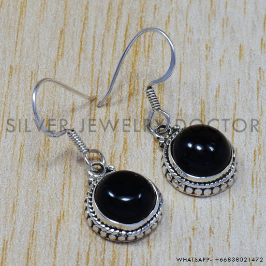 Black Onyx 925 Sterling Silver Earrings (SJWE-49) Black Onyx 925 Sterling Silver Earrings (SJWE-49)
