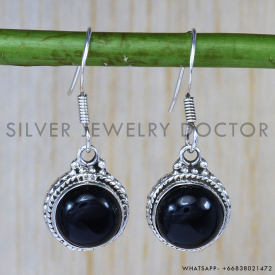 Black Onyx 925 Sterling Silver Earrings (SJWE-49) Black Onyx 925 Sterling Silver Earrings (SJWE-49)