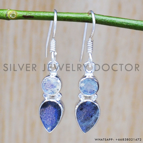 Labradorite 925 Sterling Silver Earrings (SJWE-491) Labradorite 925 Sterling Silver Earrings (SJWE-491)