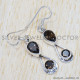 Smoky Quartz 925 Sterling Silver Earrings (SJWE-496)