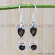 Smoky Quartz 925 Sterling Silver Earrings (SJWE-496)