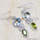 Wholesale Price Crystal And Peridot Gemstone 925 Sterling Silver Earrings SJWE-510