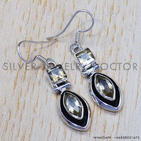 Citrine 925 Sterling Silver Earrings (SJWE-511) Citrine 925 Sterling Silver Earrings (SJWE-511)