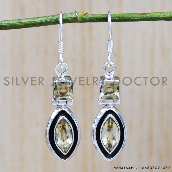 Citrine 925 Sterling Silver Earrings (SJWE-511) Citrine 925 Sterling Silver Earrings (SJWE-511)