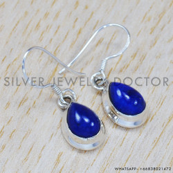 Lapis Lazuli 925 Sterling Silver Earrings (SJWE-514)
