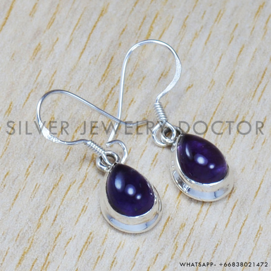 Amethyst 925 Sterling Silver Earrings (SJWE-527)
