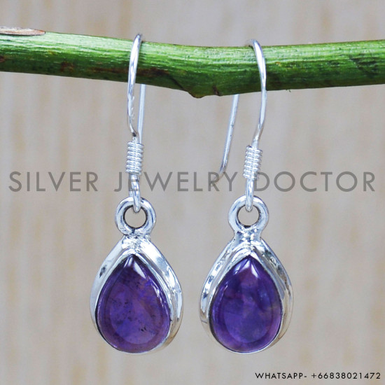 Amethyst 925 Sterling Silver Earrings (SJWE-527)