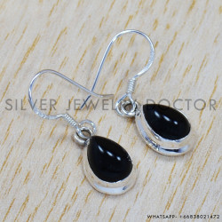 Black Onyx 925 Sterling Silver Earrings (SJWE-529)