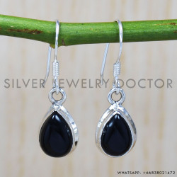 Black Onyx 925 Sterling Silver Earrings (SJWE-529)