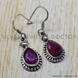 Ruby 925 Sterling Silver Earrings (SJWE-55)