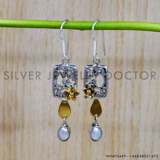 Pearl 925 Sterling Silver Earrings (SJWE-554)