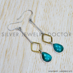 Turquoise 925 Sterling Silver Earrings (SJWE-556)