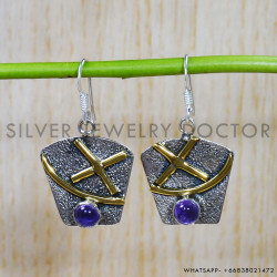 Amethyst 925 Sterling Silver Earrings (SJWE-561)