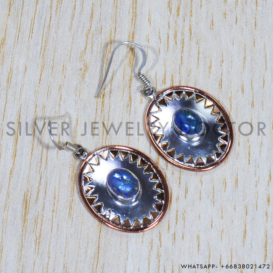 Lapis Lazuli 925 Sterling Silver Earrings (SJWE-562)