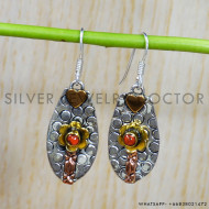 Copper Turquoise 925 Sterling Silver Earrings (SJWE-564) Copper Turquoise 925 Sterling Silver Earrings (SJWE-564)