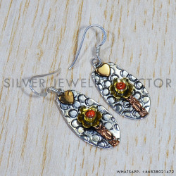 Copper Turquoise 925 Sterling Silver Earrings (SJWE-564) Copper Turquoise 925 Sterling Silver Earrings (SJWE-564)