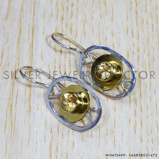 Citrine 925 Sterling Silver Earrings (SJWE-566) Citrine 925 Sterling Silver Earrings (SJWE-566)