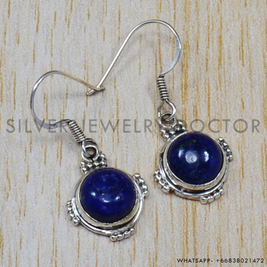 Lapis Lazuli 925 Sterling Silver Earrings (SJWE-57) Lapis Lazuli 925 Sterling Silver Earrings (SJWE-57)