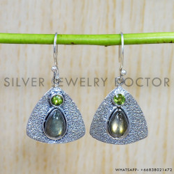 Labradorite 925 Sterling Silver Earrings (SJWE-573)